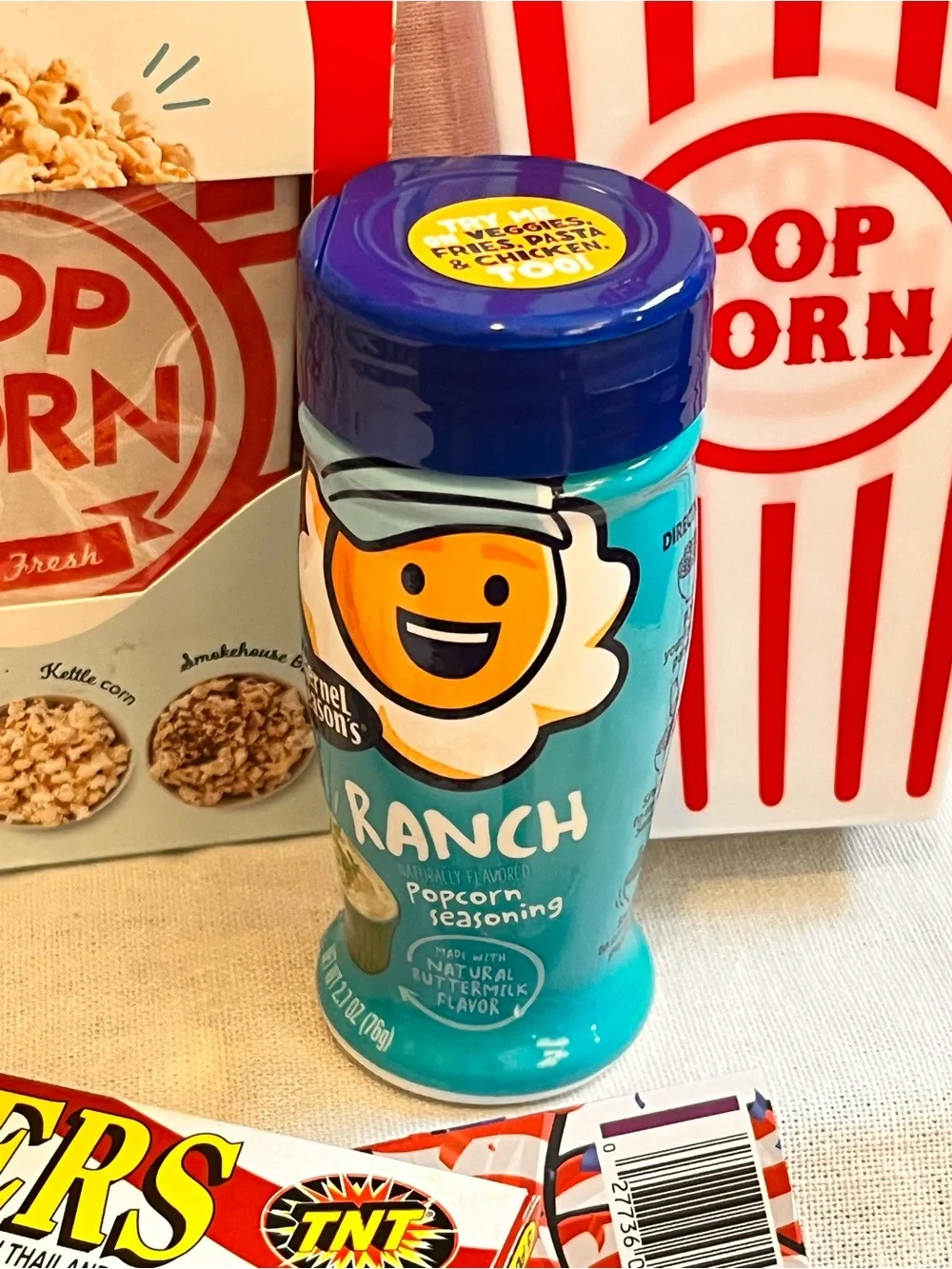 Ash Red and White Popcorn Party Bundle with Fun Poppers